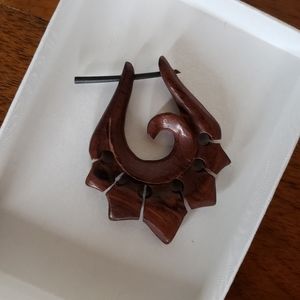 Pierced Owl Tribal Wood Earings (Set of 2)